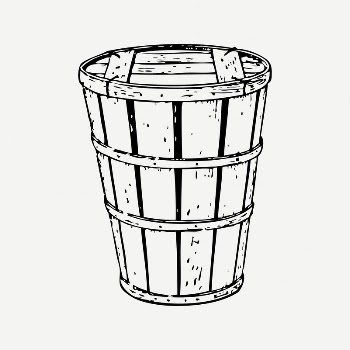 Wooden bucket collage element, black | Free PSD Illustration - rawpixel