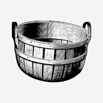 Wooden bucket drawing, vintage object | Free PSD - rawpixel