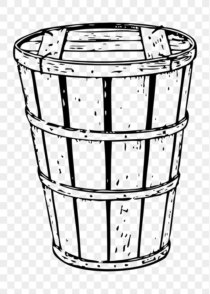 Wooden bucket png sticker illustration, | Free PNG - rawpixel
