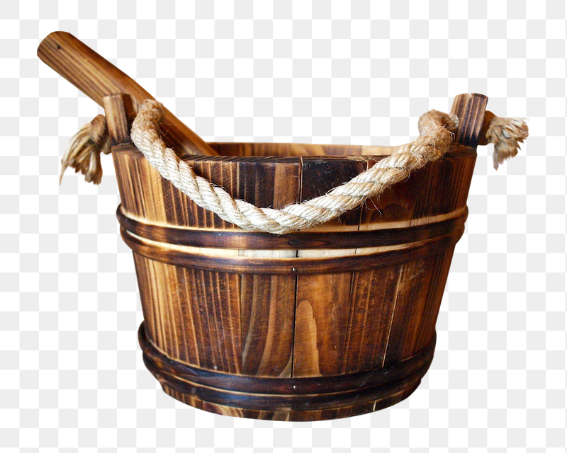 Wooden bucket png sticker, transparent | Free PNG - rawpixel