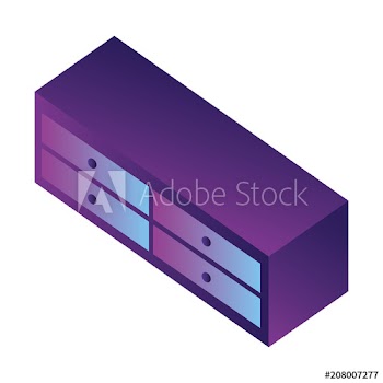 wooden cabinet isometric design
