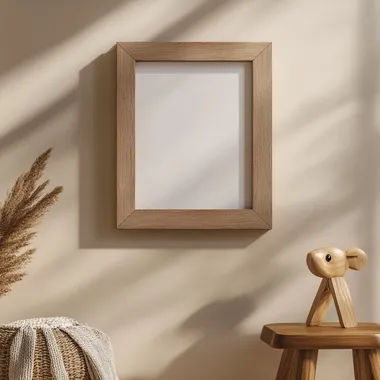 Wooden Chair and Mirror in Kids Bedroom Mid-Century Modern Decor