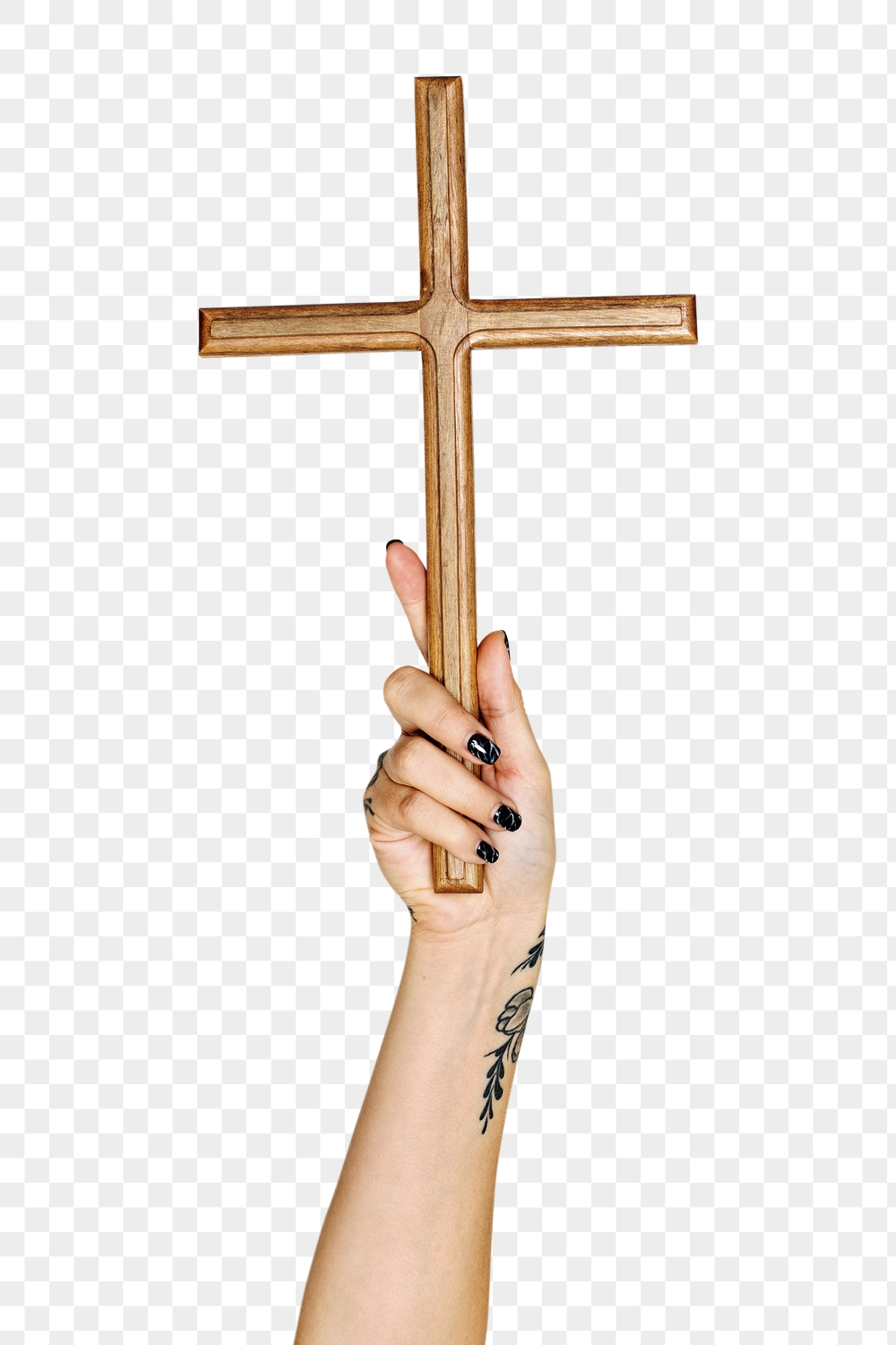 Wooden cross png in hand | Free PNG - rawpixel