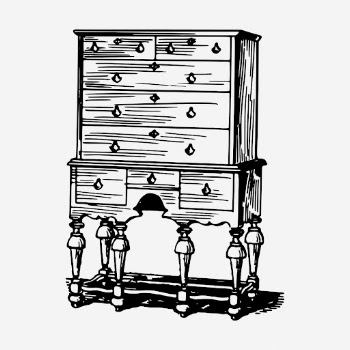 Wooden drawers drawing, vintage furniture | Free Photo - rawpixel