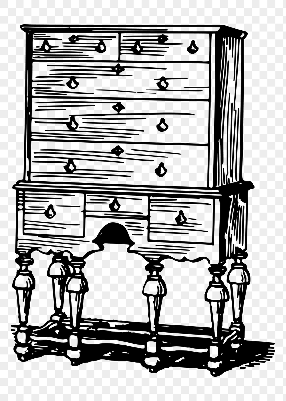 Wooden drawers png sticker, vintage | Free PNG - rawpixel