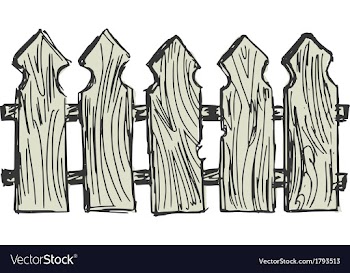 Wooden fence vector image
