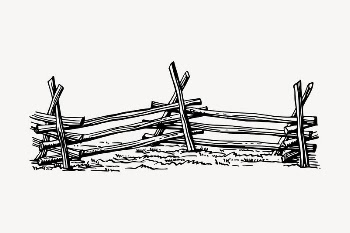 Wooden fences drawing, vintage illustration | Free Vector Illustration - rawpixel