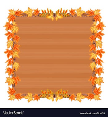 Wooden frame with autumn leaves rowan and maple vector image