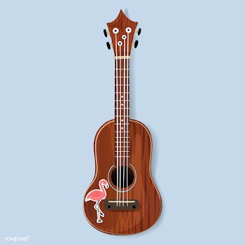 Wooden Guitar Music Instrument  with Flamingo.. | Free stock vector - 390735