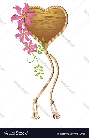 Wooden heart vector image