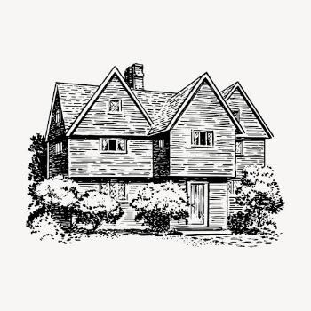 Wooden house clipart, vintage illustration | Free Vector - rawpixel
