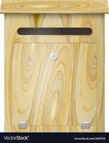 Wooden mail box with a lock on a white background vector image