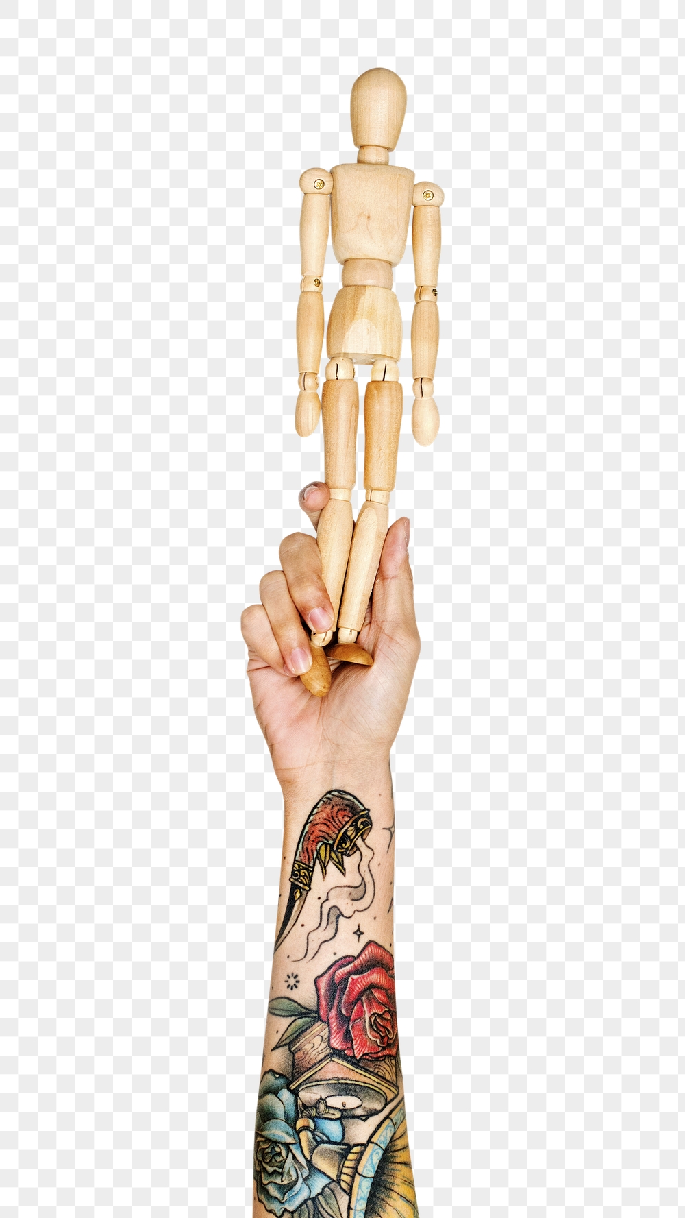 Wooden mannequin png in hand | Free PNG - rawpixel
