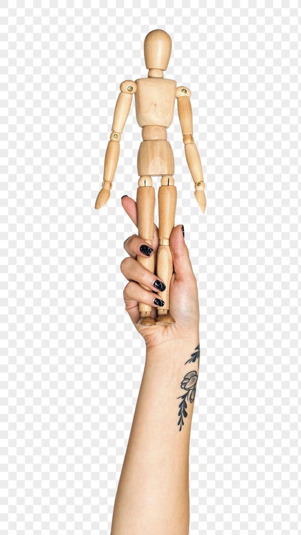 Wooden mannequin png in hand | Free PNG - rawpixel