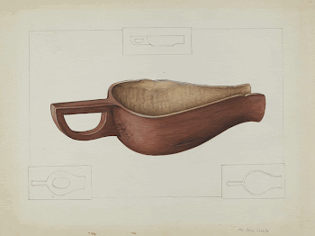 Wooden Meal Scoop (ca.1937) by Gene | Free Photo - rawpixel