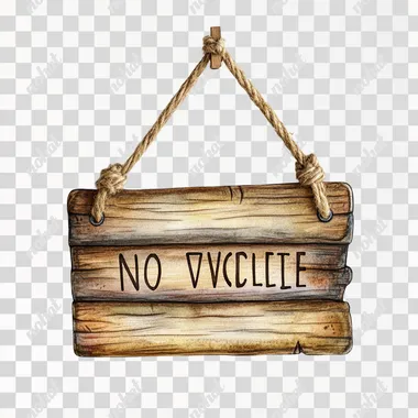 Wooden 'No Vacancy' Sign in Muted Watercolors