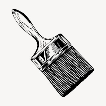 Wooden paintbrush clipart, vintage illustration | Free Vector - rawpixel