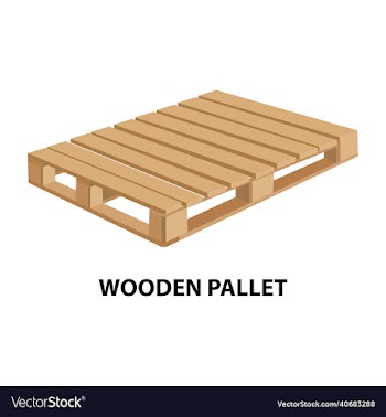 wooden pallet front and angle view