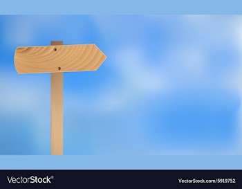 Wooden plate blue sky background vector image