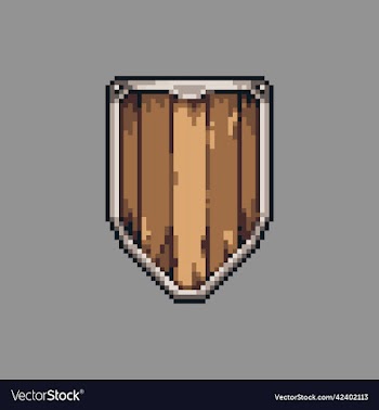 wooden shield pixel art for ga
