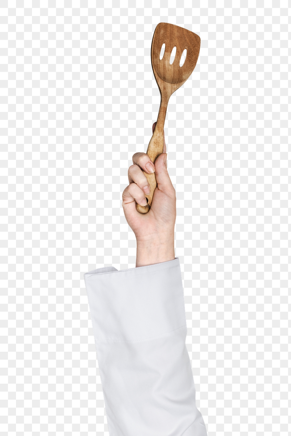 Wooden spatula png in hand | Free PNG - rawpixel