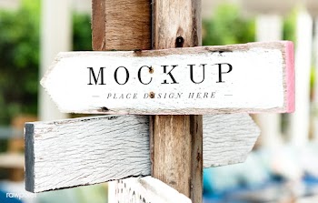 Wooden street arrow signs | Free stock psd mockup - 555928