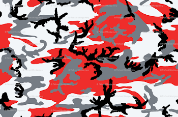 Woodland Bright Red Camo wallpaper - ricraynor - Spoonflower