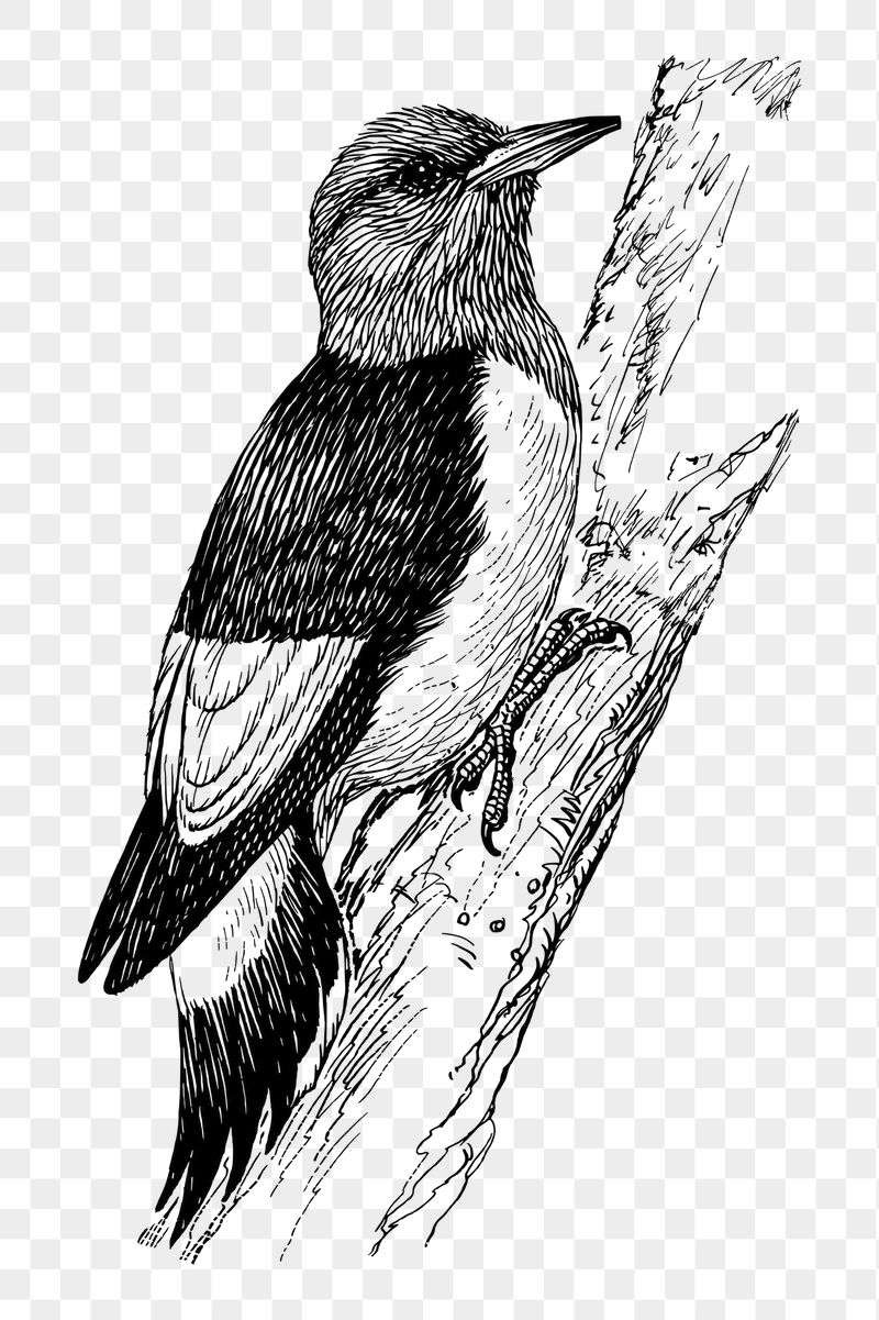 Woodpecker bird png sticker illustration, | Free PNG - rawpixel