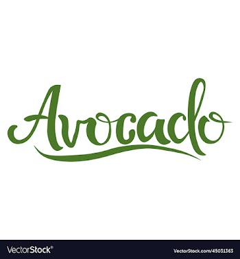 word avocado is written in a beautiful
