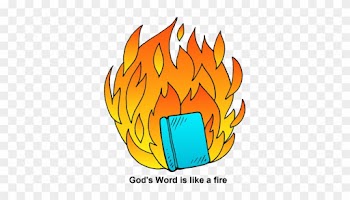 Word Fire - Burning Book Clip Art