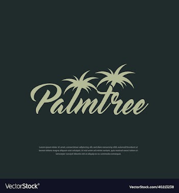 word mark logo two palm trees on letter l