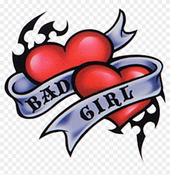 Words Sayings Quotes Badgirl Hearts Tattoo - Ed Hardy Heart Tattoos