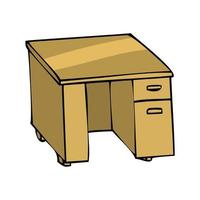 work desk cartoon illustration Free Vector