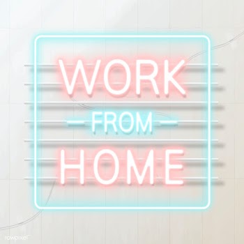 Work from home during coronavirus pandemic neon sign  | Free  illustration - 2305649