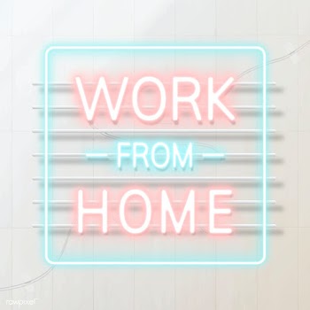 Work from home during coronavirus pandemic neon sign vector | Free  vector - 2305692