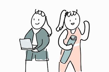 Work life balance, career and exercise | Free stock illustration | High Resolution graphic