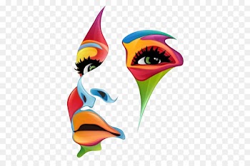 Work of art Painting Illustration - Color face outline 