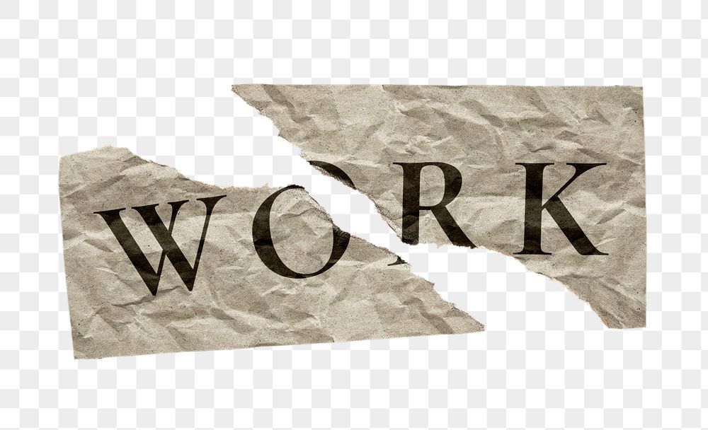 Work png ripped paper typography | Free PNG - rawpixel
