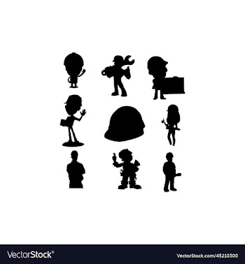 worker collection set silhouette design
