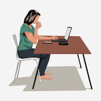 Working from home clipart illustration. | Free Photo - rawpixel
