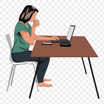 Working from home png sticker | Free PNG - rawpixel