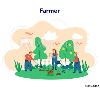 Working on a farm, farmer concept