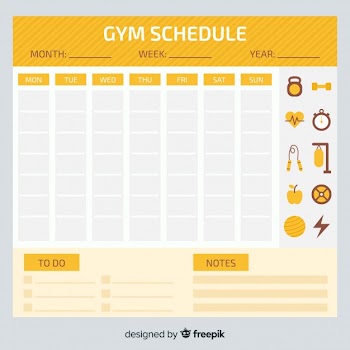 Workout schedule template