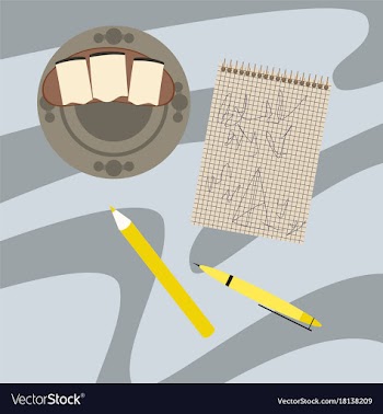 Workplace desk notes in a notebook top angle view vector image