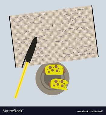 Workplace desk notes in a notebook top angle view vector image