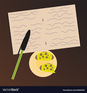 Workplace desk notes in a notebook top angle view vector image
