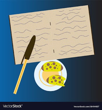 Workplace desk notes in a notebook top angle view vector image