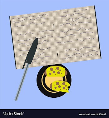 Workplace desk notes in a notebook top angle view vector image