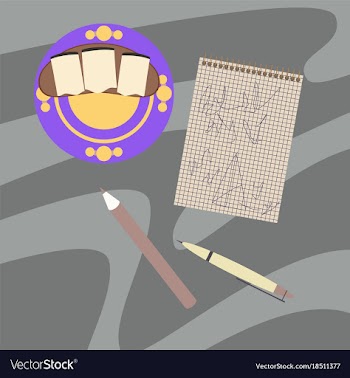 Workplace desk notes in a notebook top angle view vector image