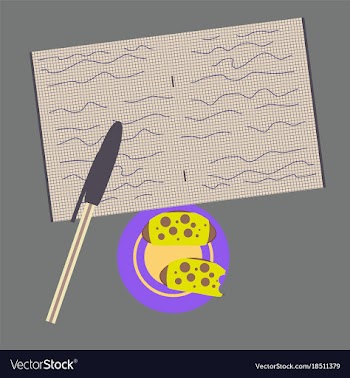 Workplace desk notes in a notebook top angle view vector image